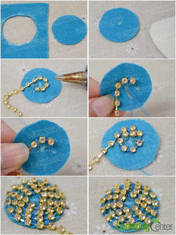 Step 1: Make sun pendant with rhinestone