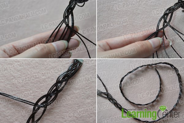 How to Make a Braided Black Leather Necklace Tutorial 3
