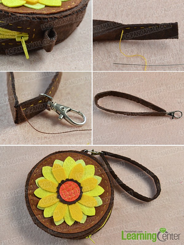 make the rest part of the sunflower change felt purse
