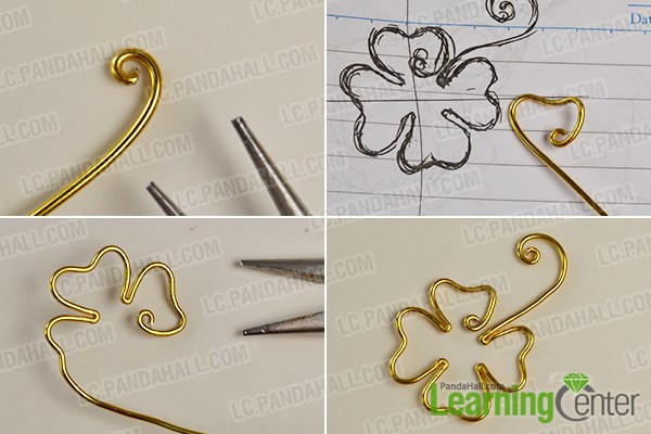 Make a wire wrapped 4 leaf clover 