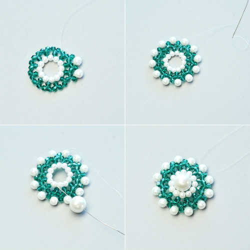 PandaHall Tutorial on Pearl Flower Necklace with Glass Beads
