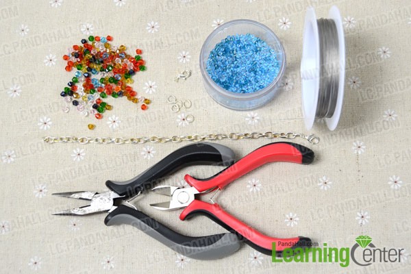 Supplies needed for making your own charm bracelet