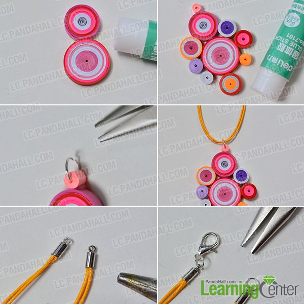 Finish the quilling paper pendent necklace