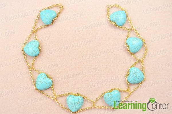Finish making turquoise chain necklace