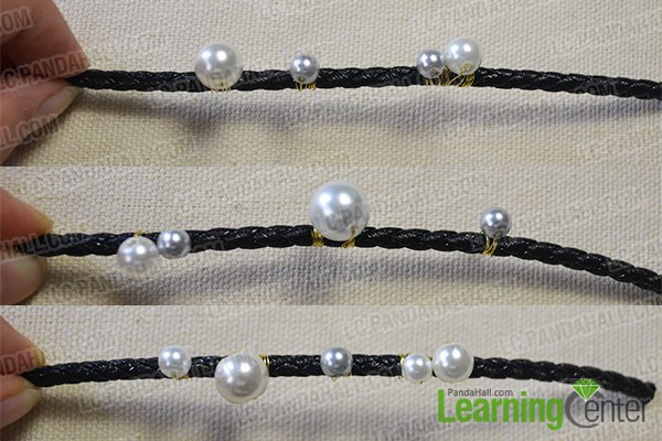 How to Make Cool Wrap Leather Bracelets with Pearls 2