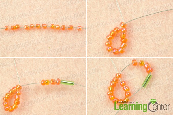 Instruction on how to make bugle bead earrings