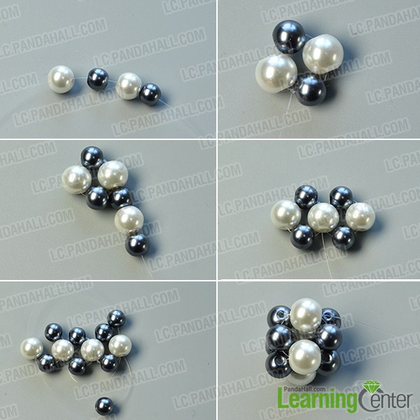 make the first part of the pearl bead ball necklace with tassel pendant