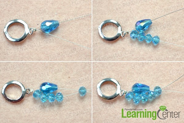 Make the basic simple patterns for the crystal beaded bracelet