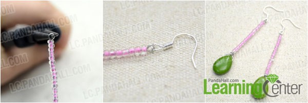 make a simple loop at end and attach the earring hook