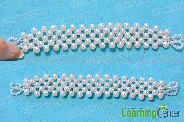 make second  pearl strands for the cuff beaded bracelet