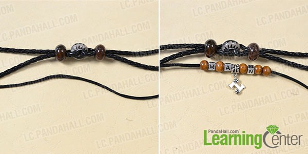 make the main part of the black cord braided bracelet