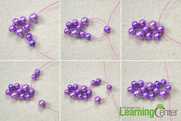 Making the purple bead chain for the beautiful necklace