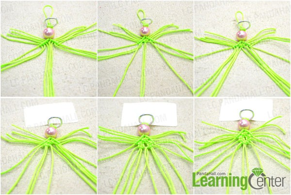 make square knots with the newly added 8 strings