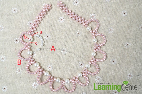 make the first opposite beaded loop