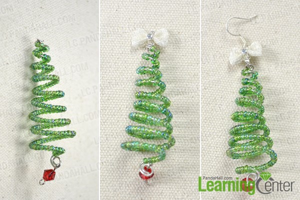 Finish the wire Christmas tree earrings instructions