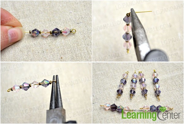 String beads with eyepins and headpins