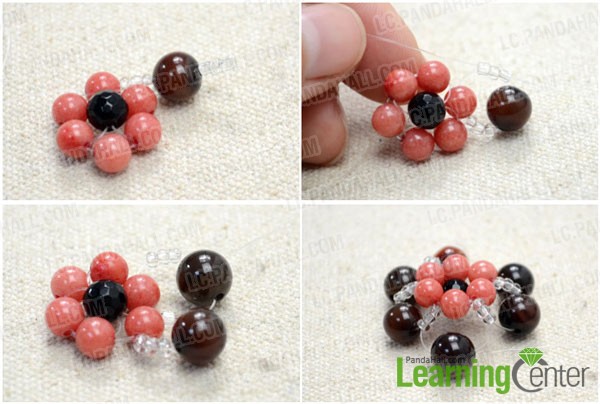 add the 8mm beads and 2mm seed beads