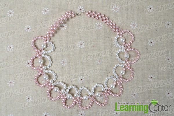 finish making the wedding pearl beaded necklace