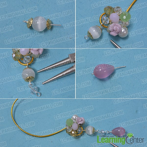 Finish the wire flower earrings