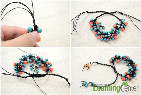 Complete the knotted bracelet