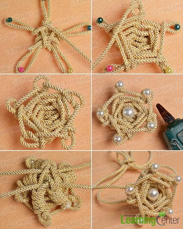 make the rest part of the cord wrap star flower bracelet