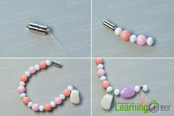 make the first part of the gemstone beaded necklace