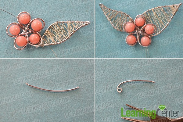 Wire Wrapped Flower Art Brooch Pin with Beads Tutorial 5
