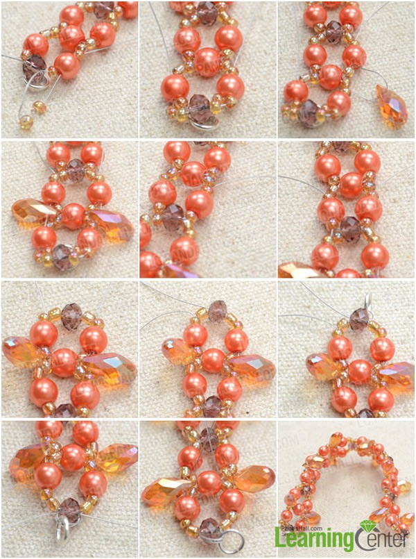 Step 2: Add drop beads to make thorny pattern