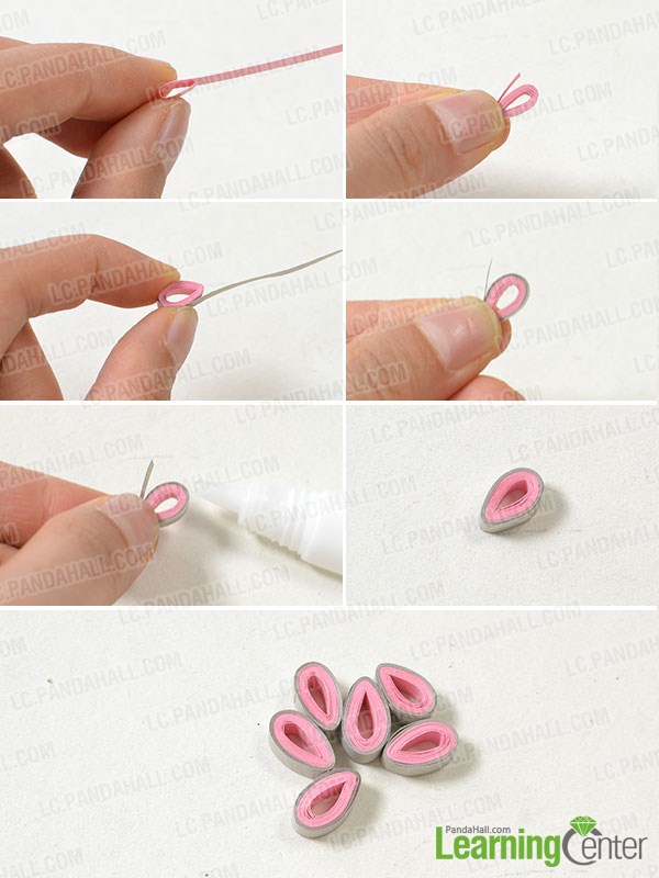 make three large pink flowers for the paper flower necklace