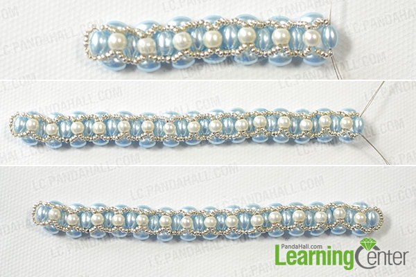 Repeat the steps to make more beaded pattern according to the size of your wrist.