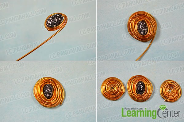 make the first part of the golden wire wrapped bangle bracelet