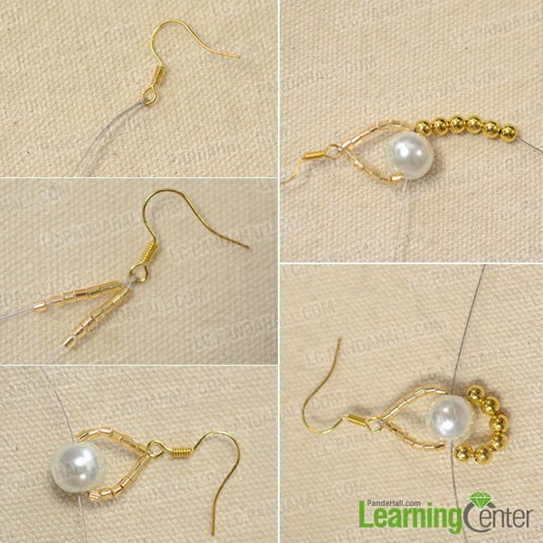 Make the starting part of the chandelier earring