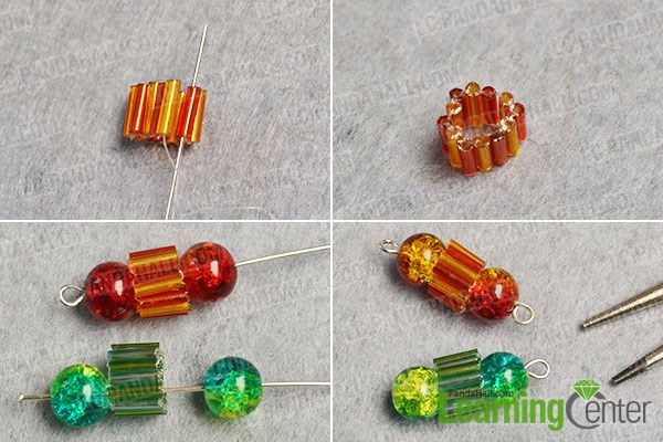 Make the main dangle patterns of the colorful dangle earrings