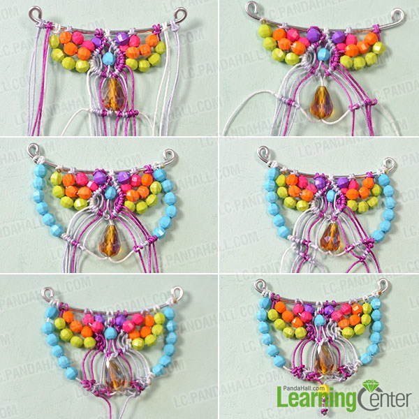 make the second part of the colored acrylic bead necklace
