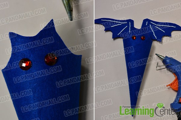 make the rest parts of blue Halloween bat holder