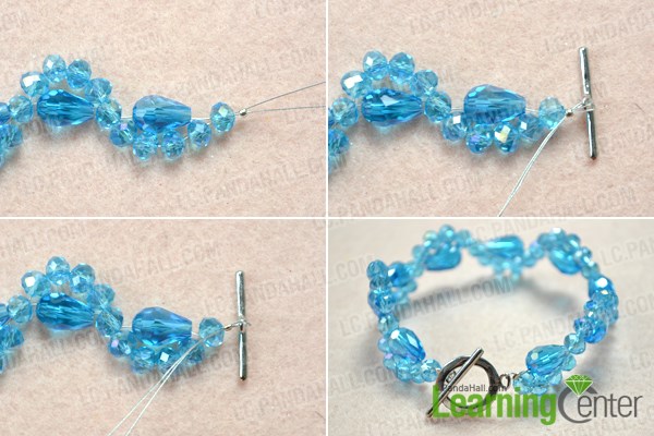 Finish simple crystal beaded bracelet patterns with a toggle clasp