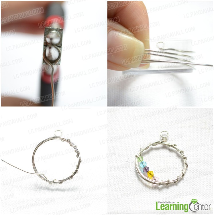 steps for simple wire and beads jewelry project