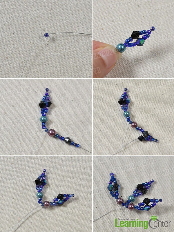 make main part for the navy blue leaf pendant necklace