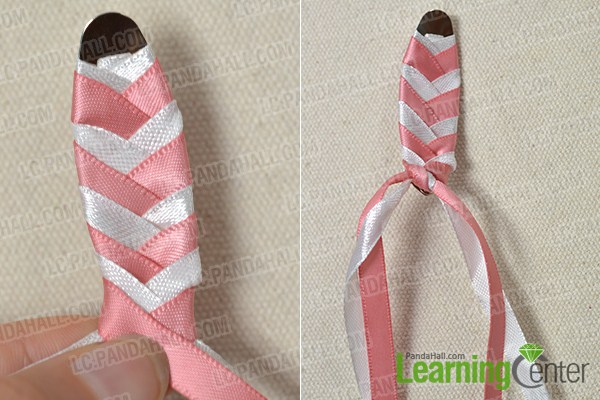 make the main part of the pink ribbon hair clip