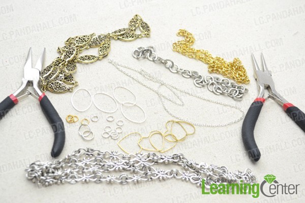 materials for DIY a multi strand chain necklace: