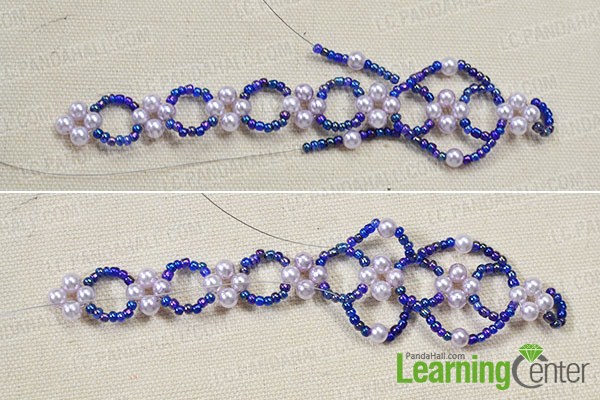 make the out part of the purple flower bracelet