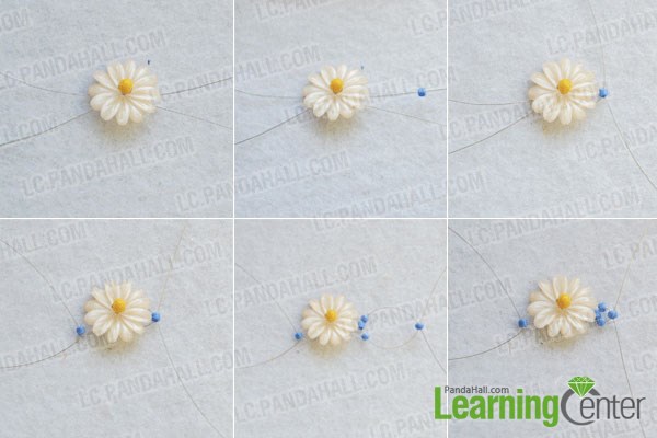 Step 2: make basic daisy beaded flower bracelet pattern 1