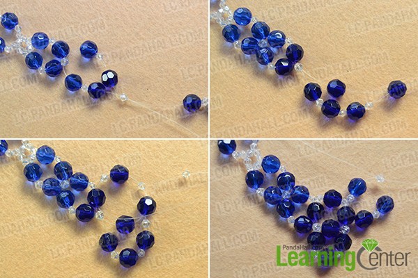 make the third part of the blue glass bead necklace