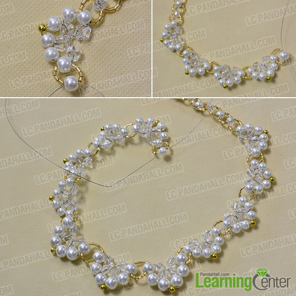 make the second part of the white pearl flower necklace