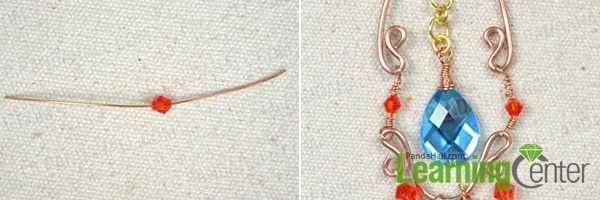 Connect two wire parts of vintage style drop earrings