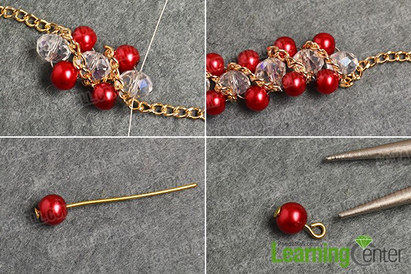 Step 3: Finish the pearl and crystal bead patterns
