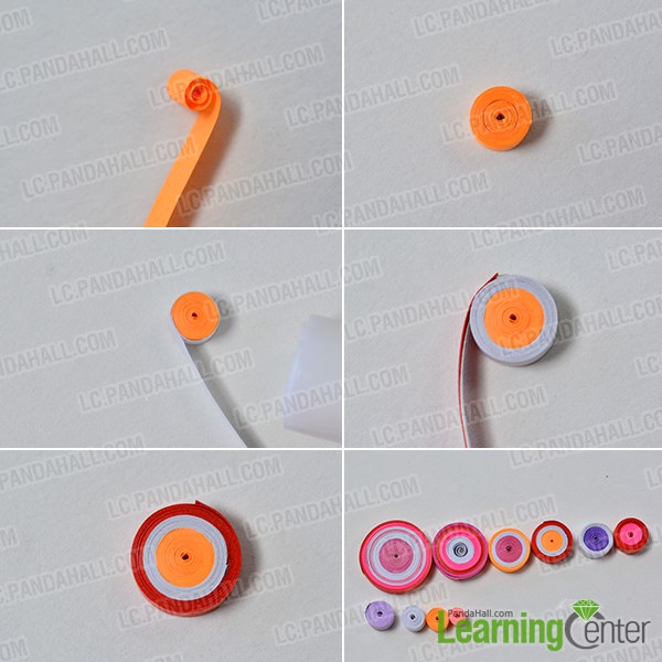 Roll colorful quilling paper beads