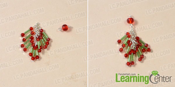 Add a 6mm red crystal glass bead