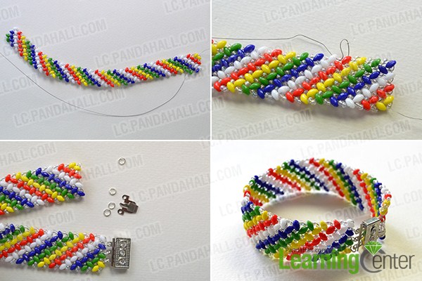 make the rest part of the handmade rainbow beaded bracelet