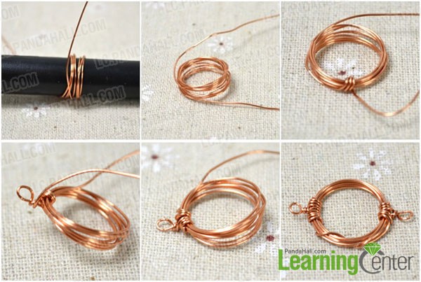 make wire wrapped circle of dangle earring